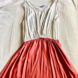 Coral spring mini dress